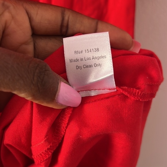 STAUD Veronica Stretch Cotton Poplin Red Dress Size 6 - Picture 8 of 11